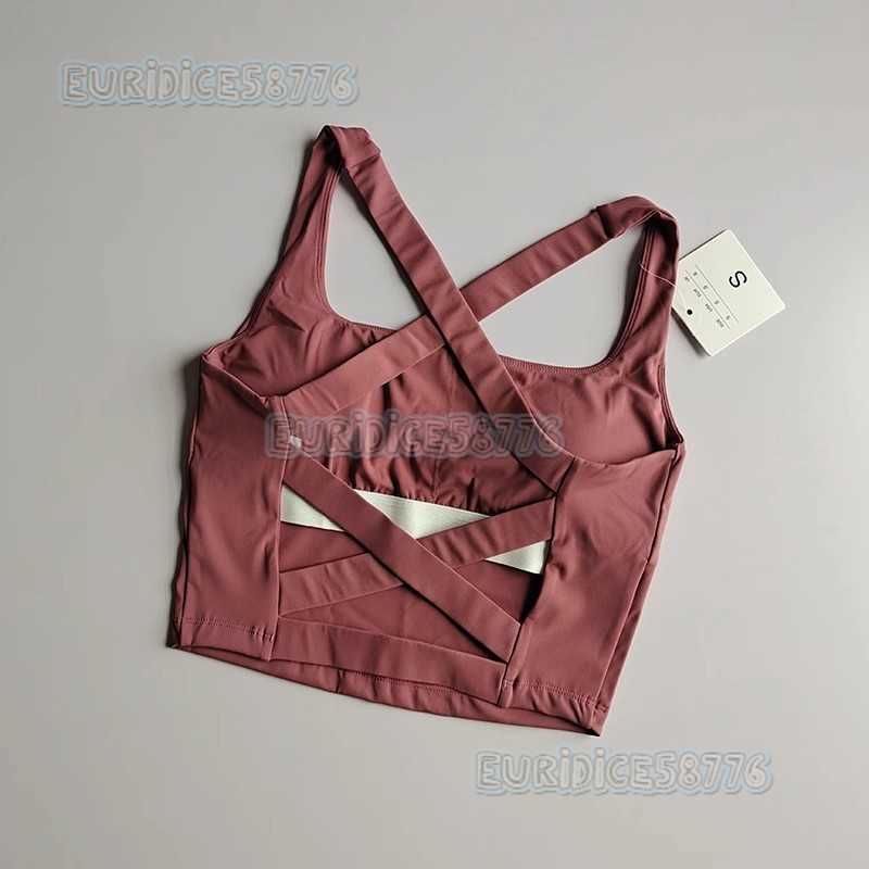 Cross Back Sports Bra for Women Shockproof Vest Style Quick-dry Running Fitness Yoga Bra with Chest Pads H250819