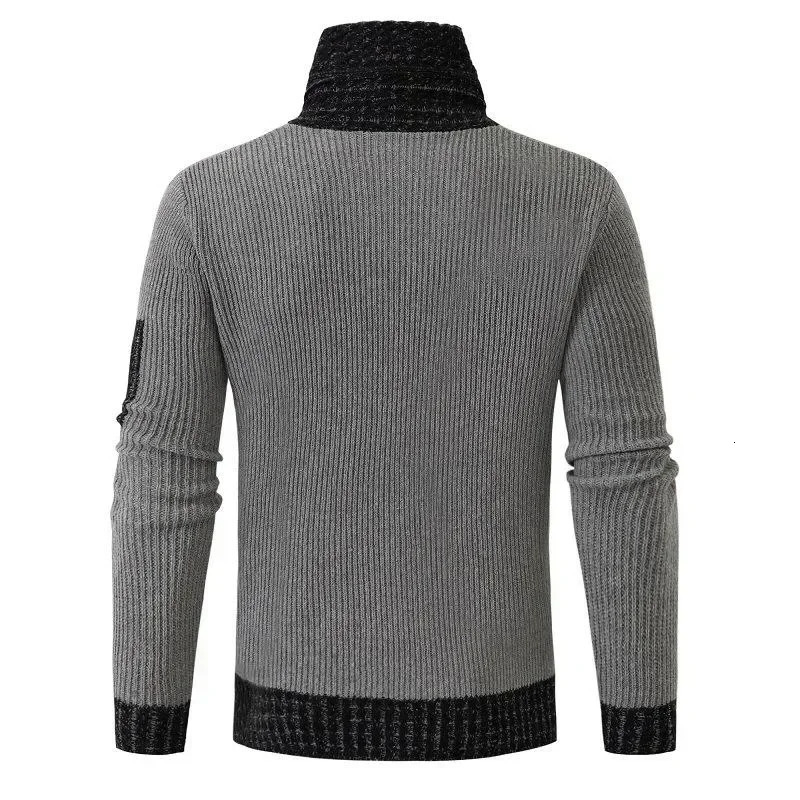 Autumn Winter Men Casual Vintage Knitted Sweater Wool Turtleneck Oversize Korean Warm Cotton Pullovers Sweaters 250819