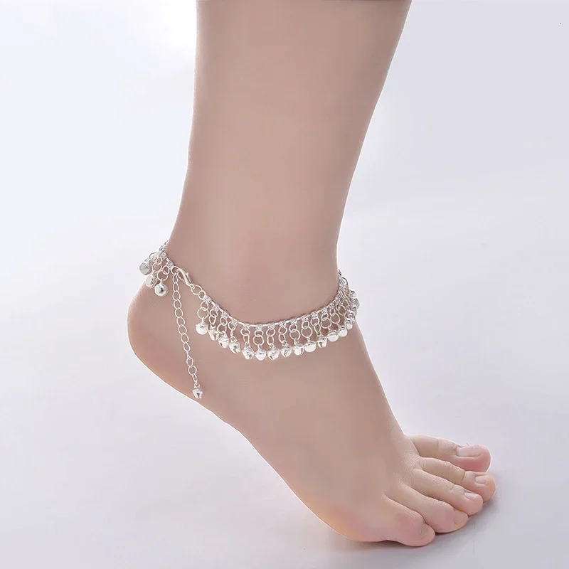Fashion Personality Boho Anklet Set Silver Color Ethnic Tassel Bell Anklet for Women Girl Beach Foot Anklet Party Summer Jewelry 250815