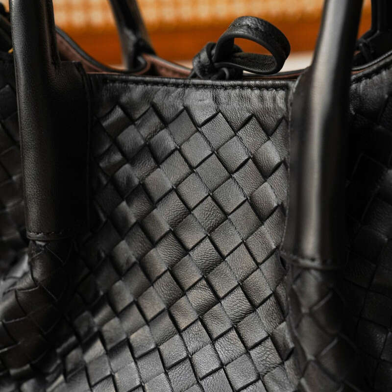 Leather Bag Women Handbag Braided Bag Light Luxury Style Woven Handbag Genuine Leather Sheepskin Women S Crossbody Handheld Dual Use Large