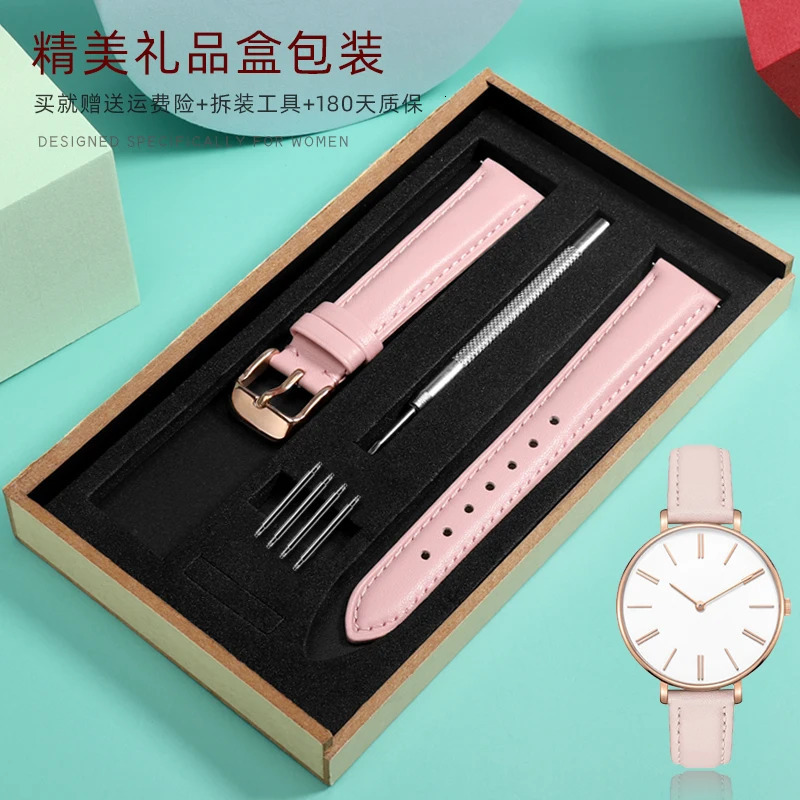 Quick release Fashion watch band For Casio DW Strap 12mm 14mm 16mm 18 Ladies Blue Pink red Soft Cowhide Watchband 250818