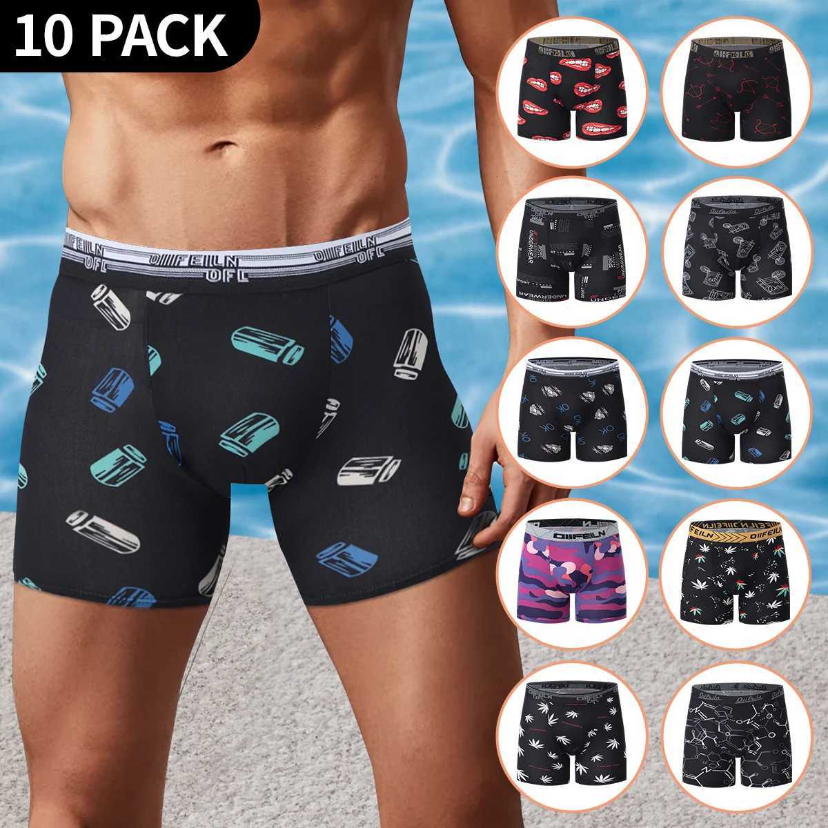 5/7/0 Pcs Mens Long Sports Parent-child Underwear Teenagers To Adults Multi-size Mix And Match Boxer Shorts Elastic Waist Shorts W250819