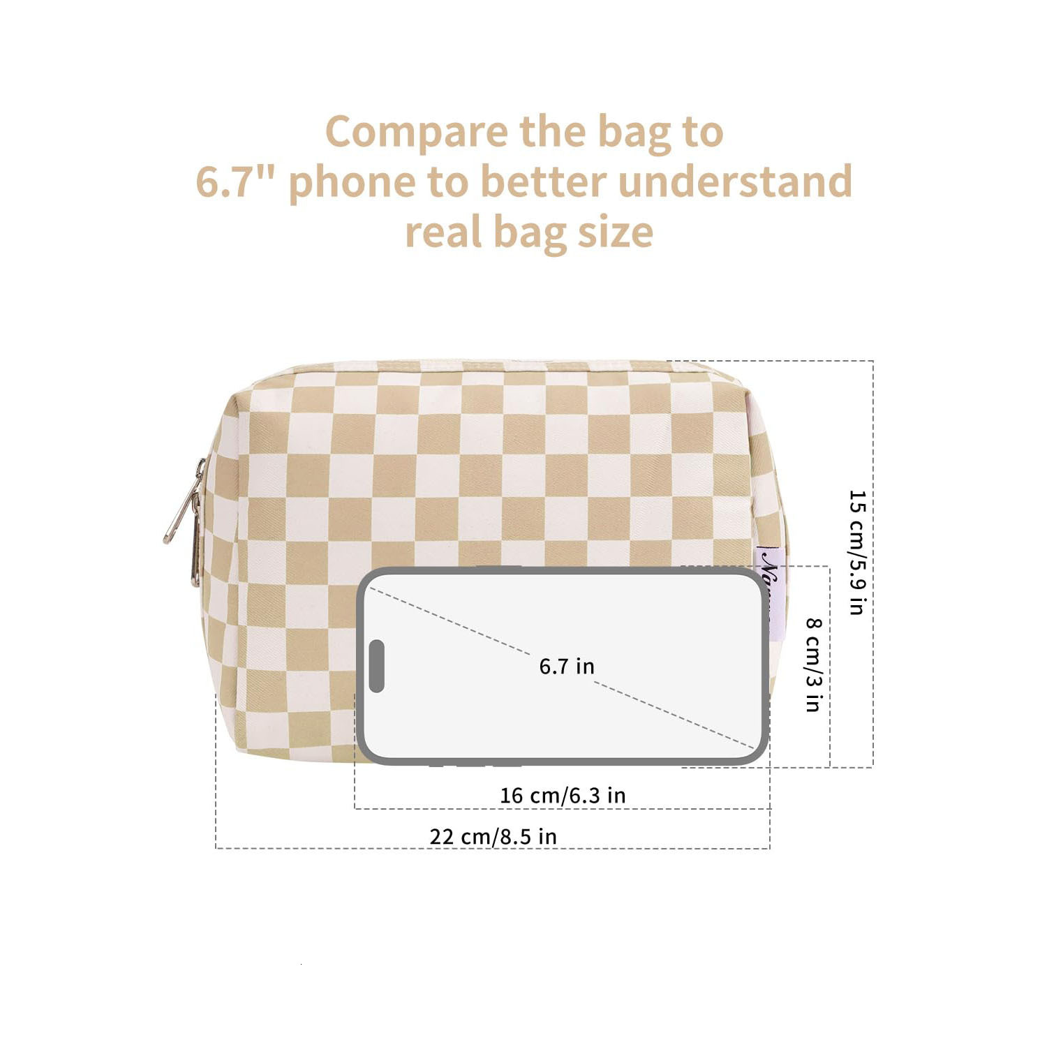 Free Shipping Designer Simple And Stylish Checkerboard Men's Makeup Bag Luxurious Waterproof Large Capacity Portable Storage Toiletry Bag Casual 