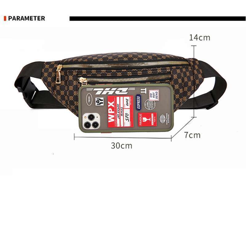 Fanny Pack Fashion Brand Printed Breast Outdoor Sports Single Shoulder Crossbody Multi-functional Women's Bag