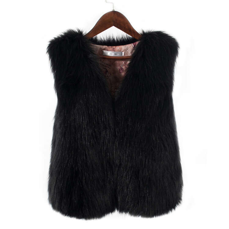 Newest Autumn Fashion Faux Fur Coat Ladies Sleeveless Slim Vest Women Jackets Outerwear Waistcoat Big Size Black Gray Coat