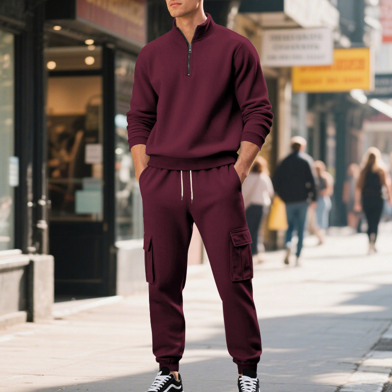 Fleece Cotton Polyester Blank Hoodie Streetwear Sweatpants and Hoodie Set Tracksuit for Men Manufacturer Vintage