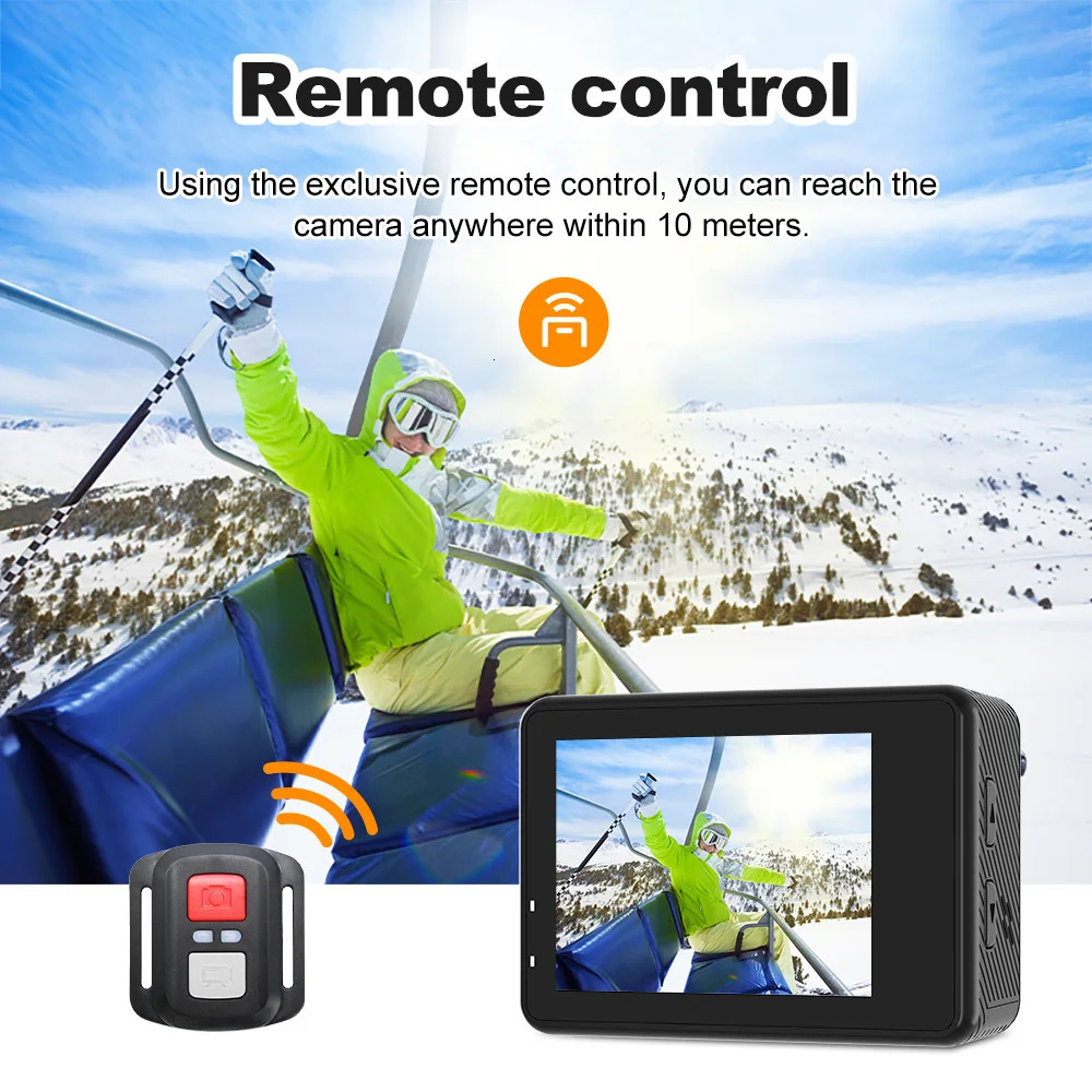 Ourlife Action Camera 5K 4K60FPS EIS WiFi Dual Screen 170D 2.0 Inch Touch Screen 30M Waterproof Sport Camera With Remote Control 250813