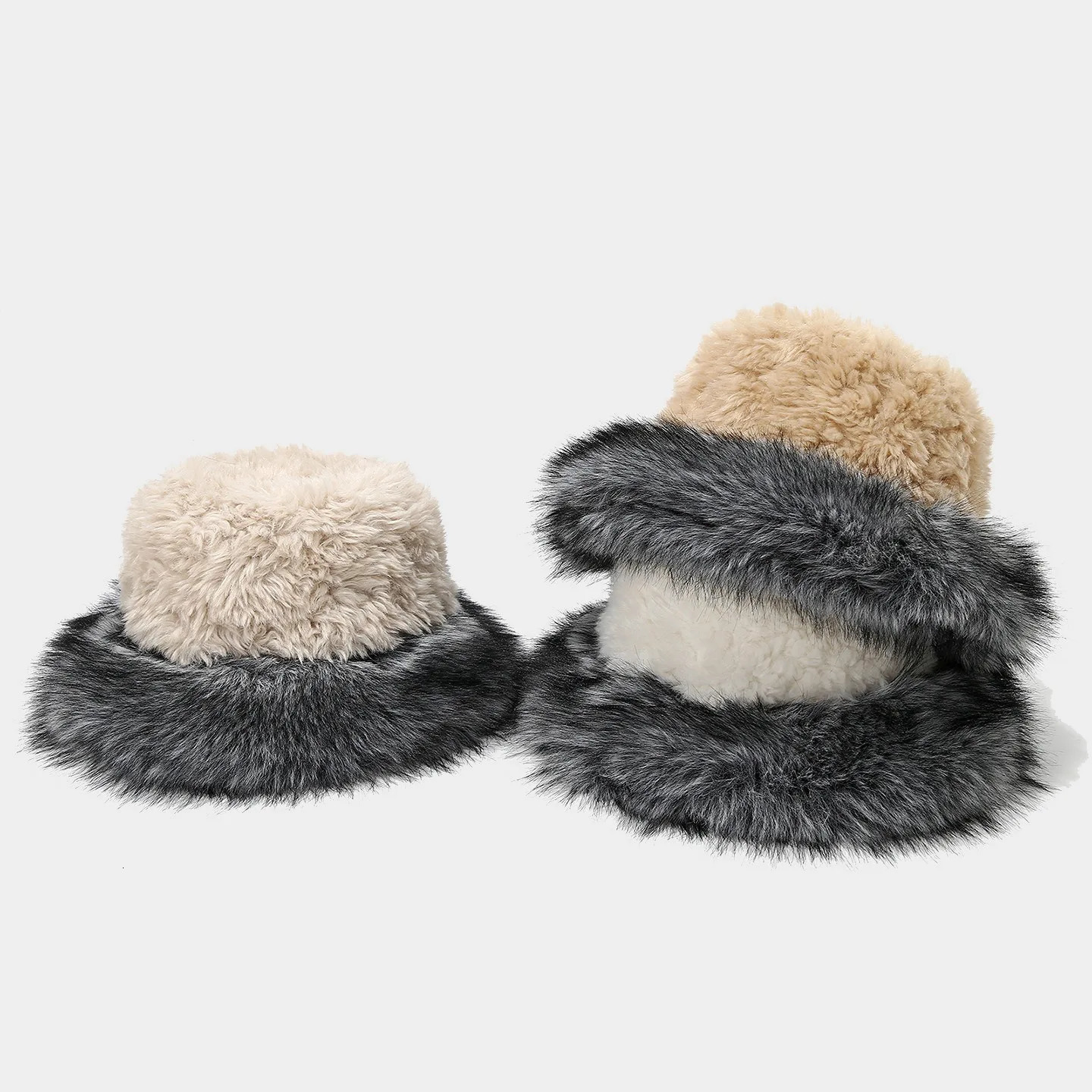 Faux Fur Lined Fisherman Hat for Men Women - Winter Warm Trapper Hat with Fleece Thickened Unisex Bucket Cap for Cold Weather O 250819