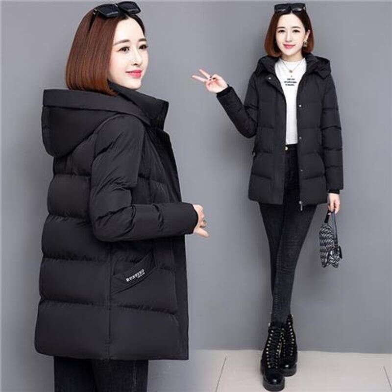 Detachable Hat Down Women's Winter New Thickened Coat Medium To Long Fashion Loose Cotton Jacket