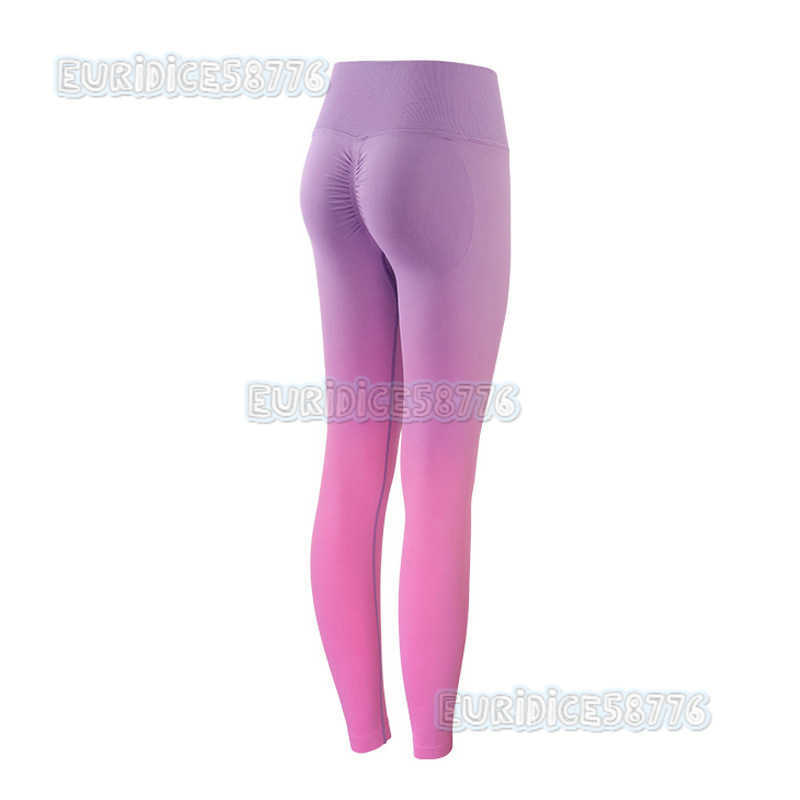 Net Red Same Gradient High Waist Honey Peach Fitness Pants Womens Elastic Tights Quick Dry Running Training Yoga Pants H250819