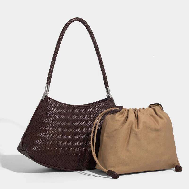 Vintage Small Bags For Women Designer Handbag Purses New In PU Imitation Braided Emed Pattern Underarm Shoulder