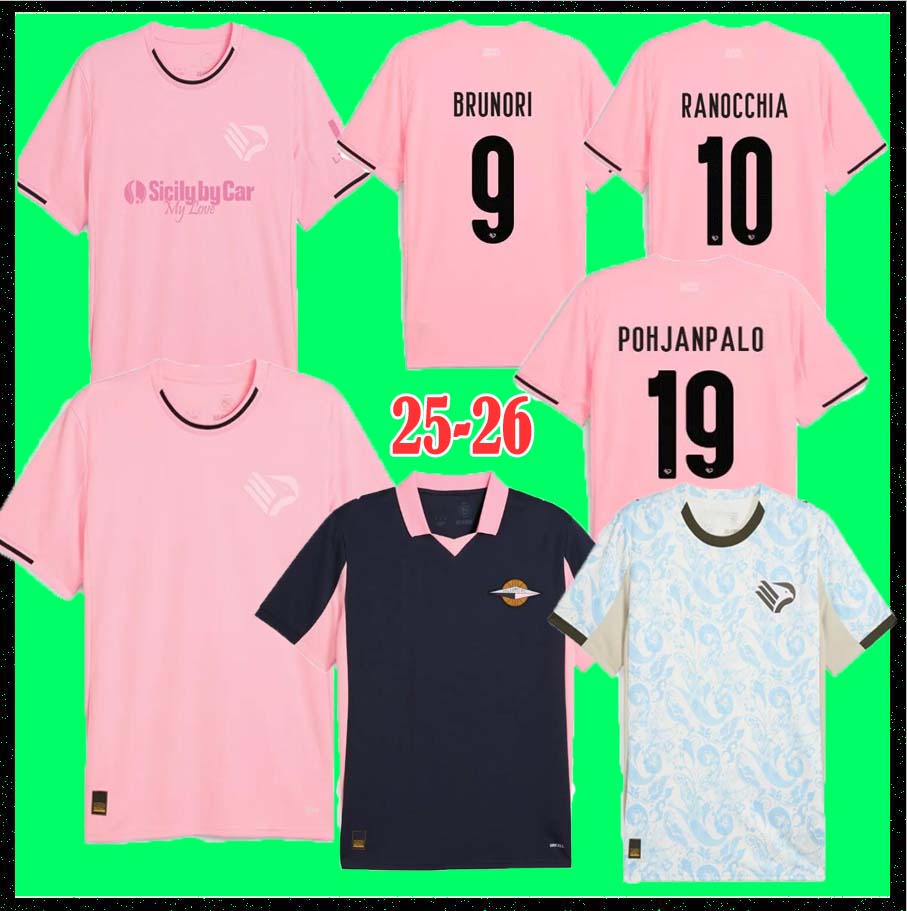 Palermos 25-26 Home Kit soccer jerseys 2025 2026 Away 3rd SEGRE RANOCCHIA BRUNORI DI MARIANO football shirt