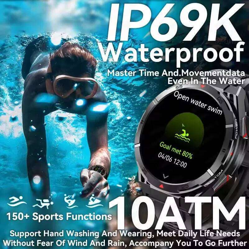 Swimming Waterproof Watches 2025 New Dual-Band satellite GPS Sports Smart watch Men 1.43'' AMOLED Screen BT Call Compass