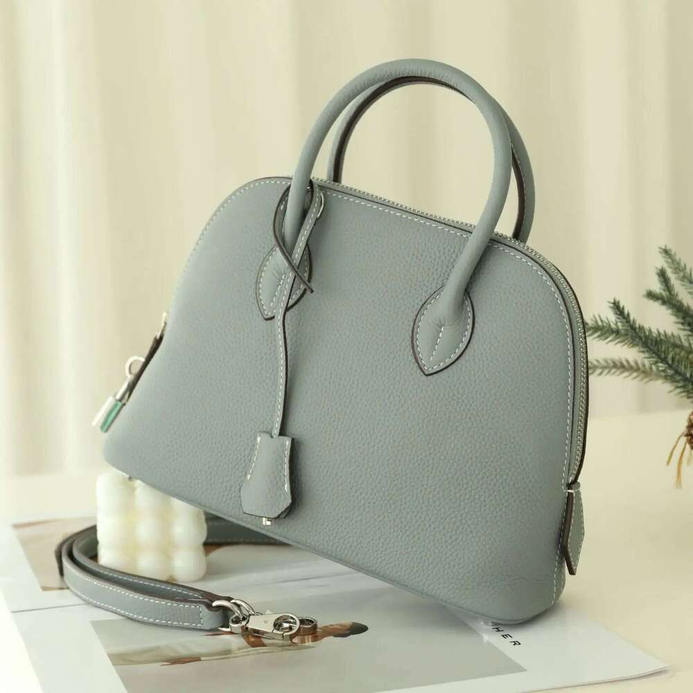 Versatile Women S Shoulder Top Layer Cow Handbag Shell Genuine Leather Commuter Bag Neutral Minimalist Style
