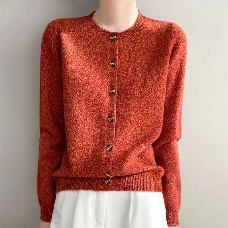 Women Cashmere Cardigan Long Sleeve Top Knitted O-Neck Fashion Cashmere Cardigan Sweater for Women Autumn and Winter 2025 XJ250819