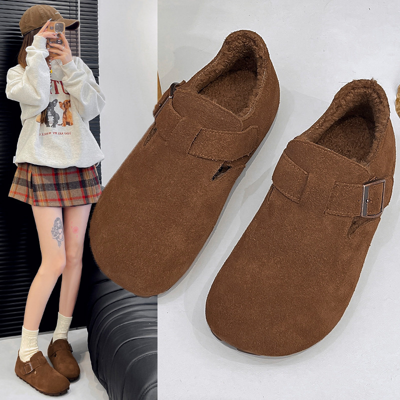 hot Free delivery designer woman cotton boots Fashionable cotton shoes with flat heels and soft soles comfortable and plush shoes