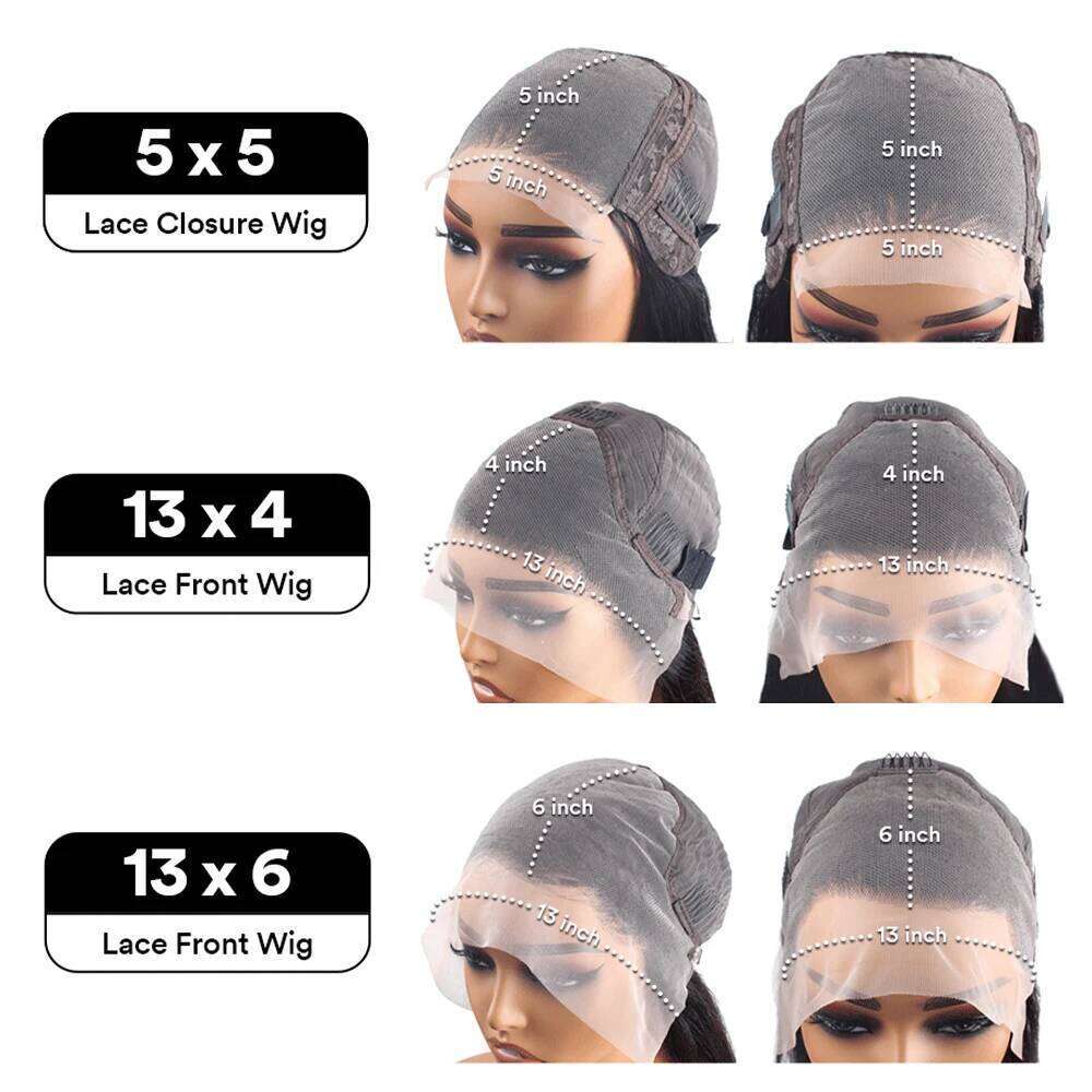 30 40Inch 13X6 Bone Straight Front Wigs Human Hair Brazilian 5X5 HD Lace Closure Wig For Women Sale