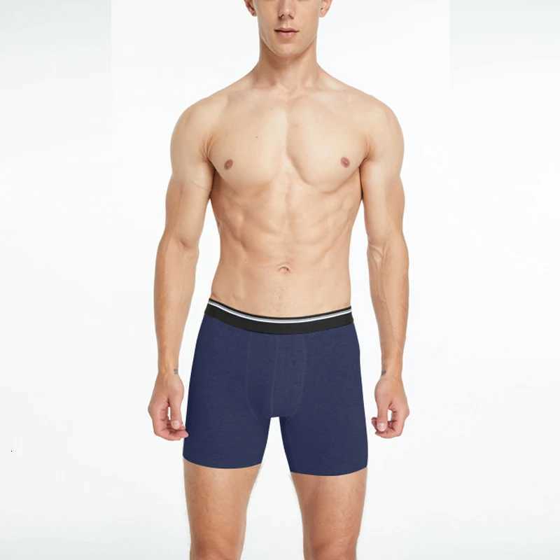 Mid-Long Black Boxer Shorts Men Cotton Underwear Breathable Male Underpants for Man Homme Boxershorts Slips Soft Panties S-2XL W250819