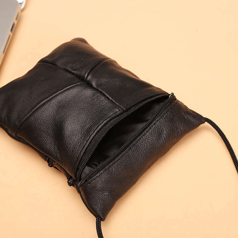 Genuine Leather ID Holder Sheepskin Crossbody Chest Coin Purse Phone Bag