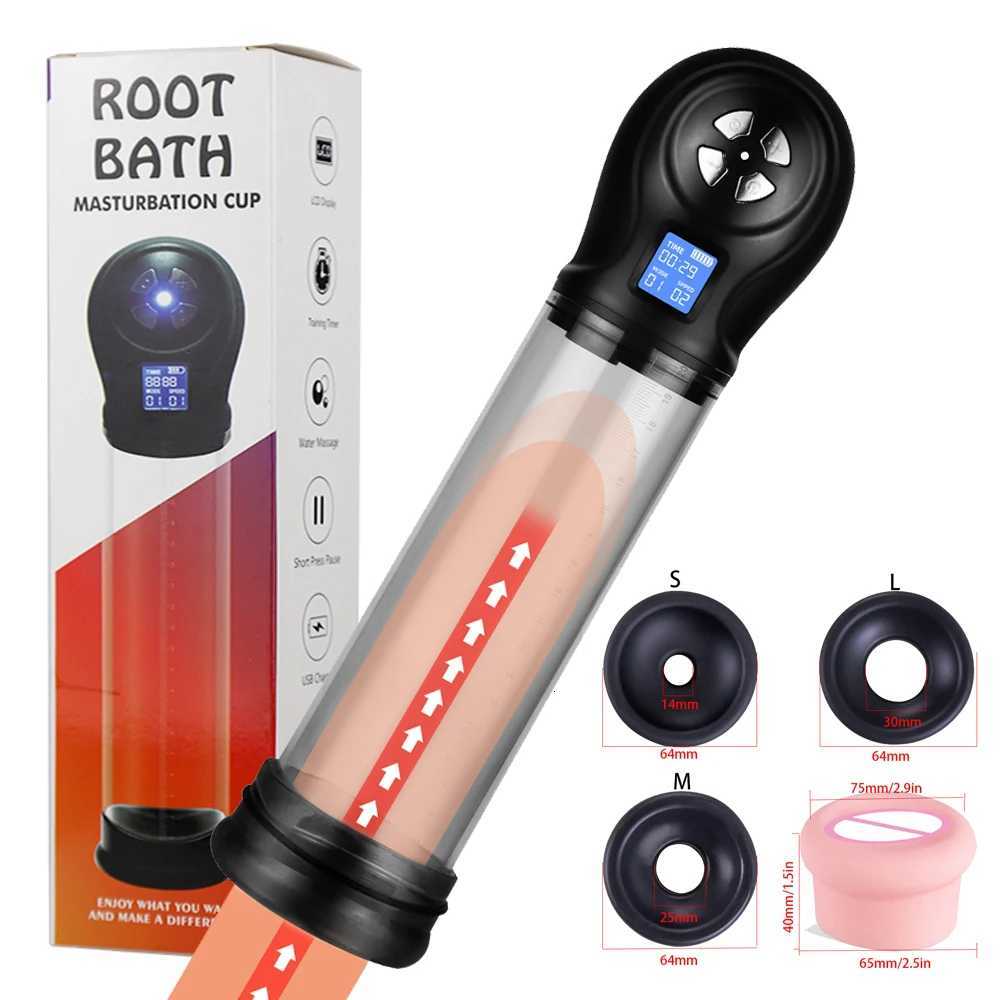 Penis Pump IPX7 Waterproof Electric for Men Penis Enlargement Vacuum Pump Penis Enlarger Massager Male Masturbators 18+ Sex Toys XJ250819