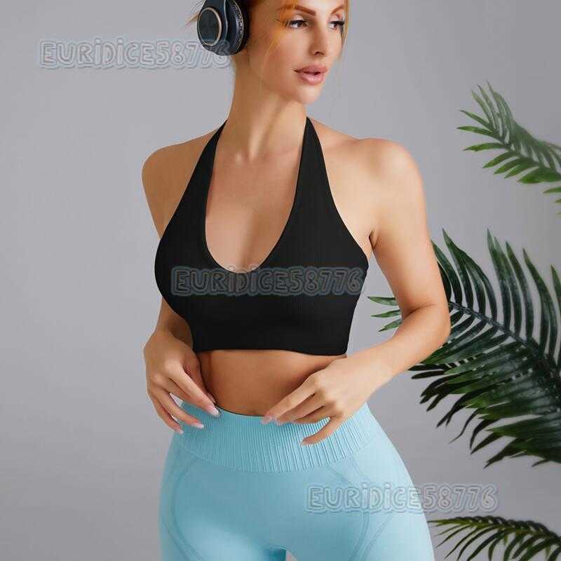 Deep v Triangle Cup Yoga Vest Halter Adjustable Beautiful Back Moisture-wicking Sweat-absorbing Sports Bra Breathable H250819