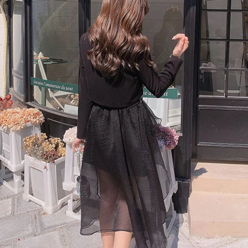 Rhinestone Blazers Skirts Two Piece Set for Women Spring Autumn Graceful Slim Suit Jacket Ball Gown Outfits Office Lady Workwear 250818