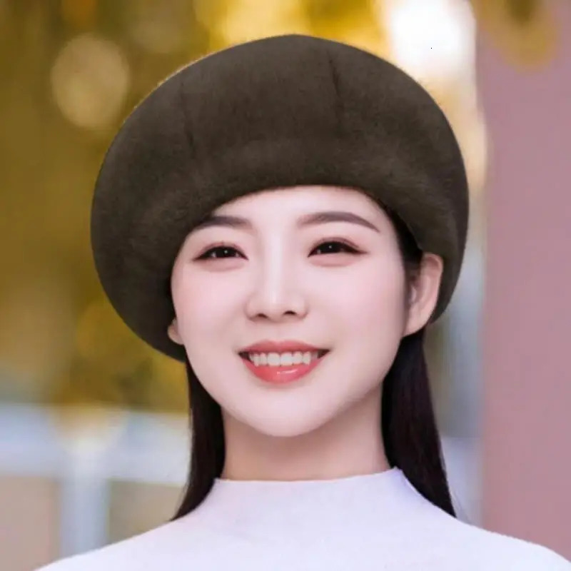 Retro Beret Hat Autumn Winter Women British Hepburn stylish Artist Painter Hats Thick Warm Woolen Pumpkin Beanies Cap 250819