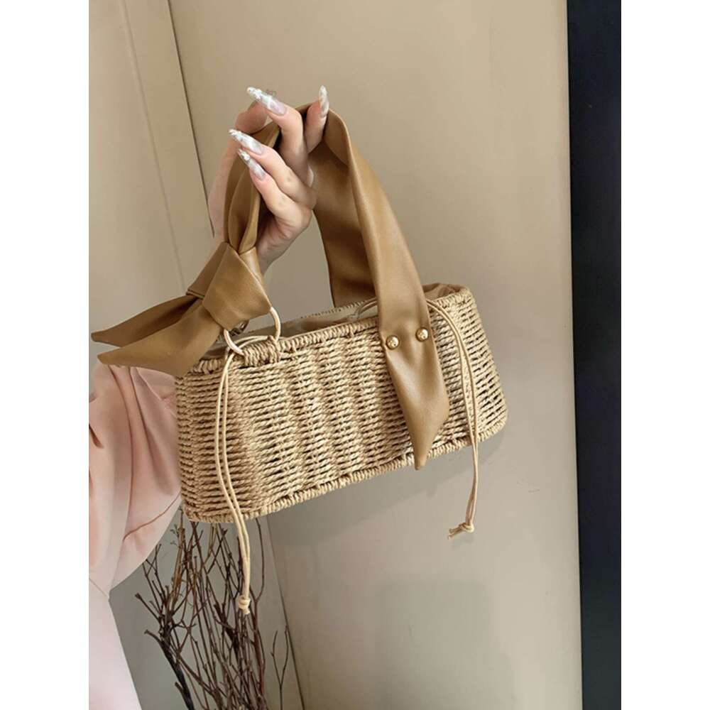 Designer Bag Tote Bag Shoulder Bag Mini Niche Design Handheld Straw For Women New Box Summer Handbag Versatile Simple Small Square Bag