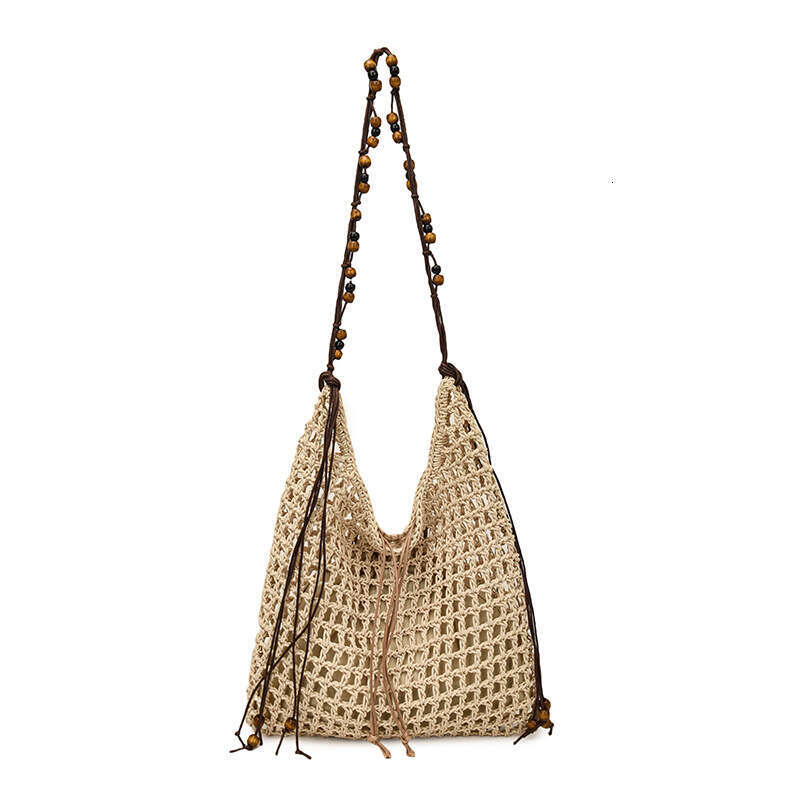 Minimalist Designer Hollow Woven Bags Beach Vacation Tote for Women 2025 Summer Large Capacity Lazy Style Single Shoulder Underarm Bag
