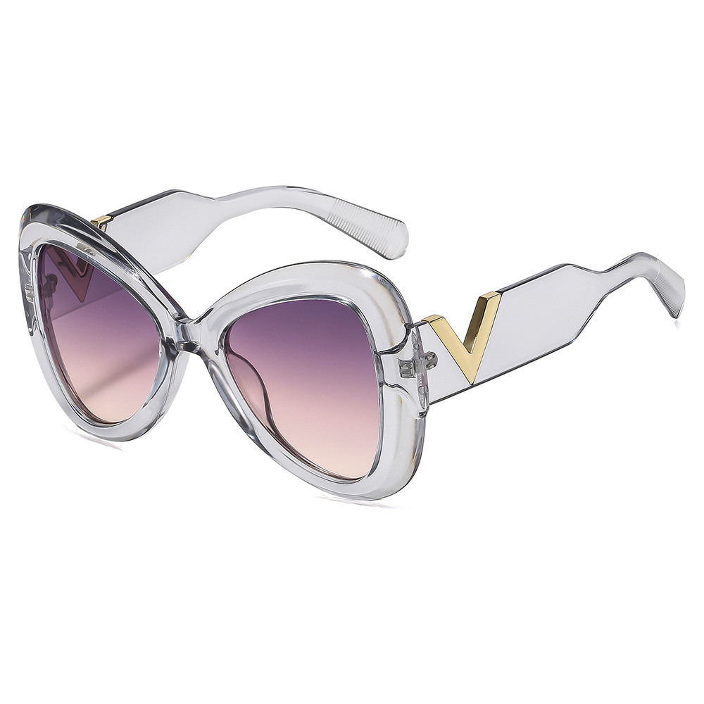 2025 V Square Fashion Sunglasses for Women Trend Forward UV 400 Street Shades European Style Slim Frame Sunglasses