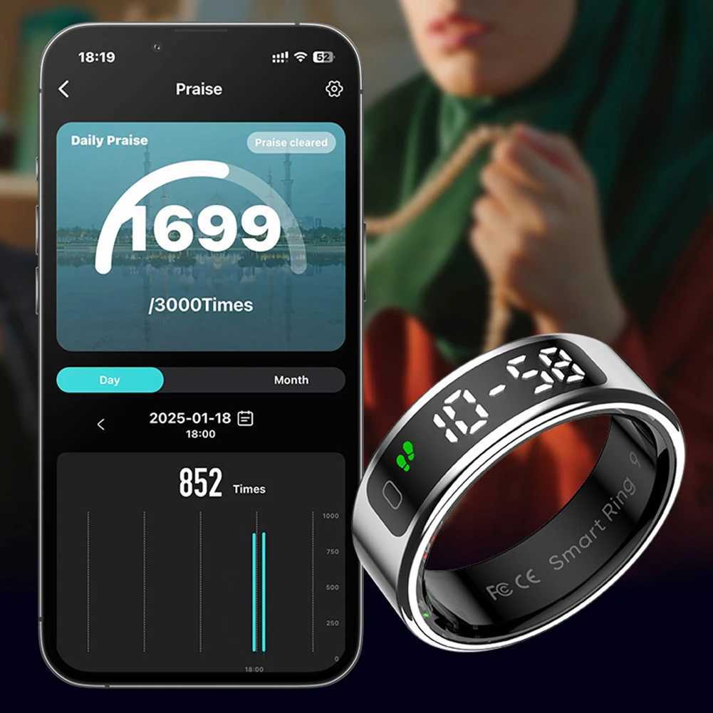 11 Smart Ring for Men Women Wireless Charging Ring BT 5.2 Display Screen/Touch Health Manager Wireless Charging Fitness Monitor W250819