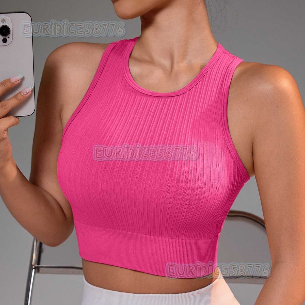 New Yoga Vest Double Vertical Stripe Vest White High-end Yoga Breathable Quick-dry Sports Running Fitness Wear for Women H250819