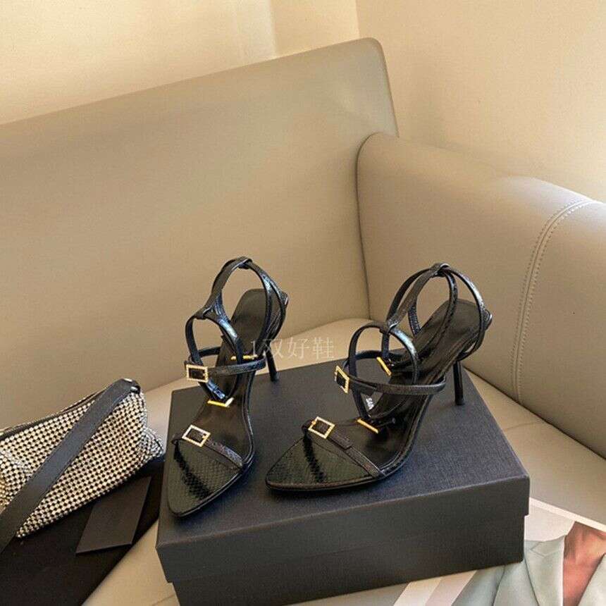 Designer Shoes 35-42 Plus Size 2025 Spring Summer New Style Elegant Rhinestone High One-Strap Sandals Sexy Thin Shoe Heels Women's