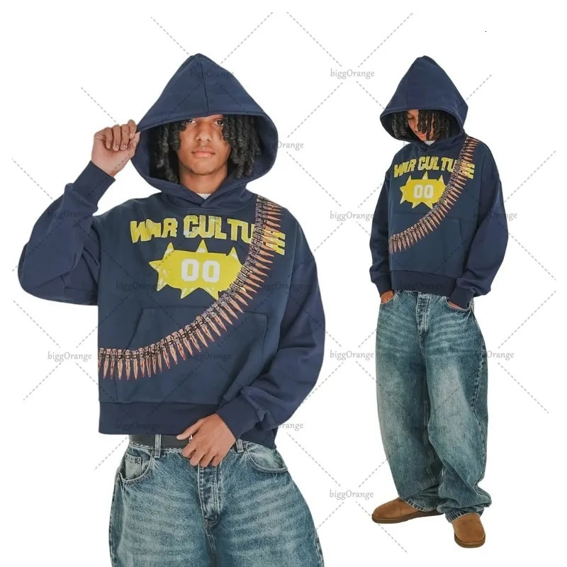 American Hip-hop Casual Letter Printing Trendy Hoodie Men Y2k 2025 High Street Harajuku Punk Oversized Sweatshirt Women 250815