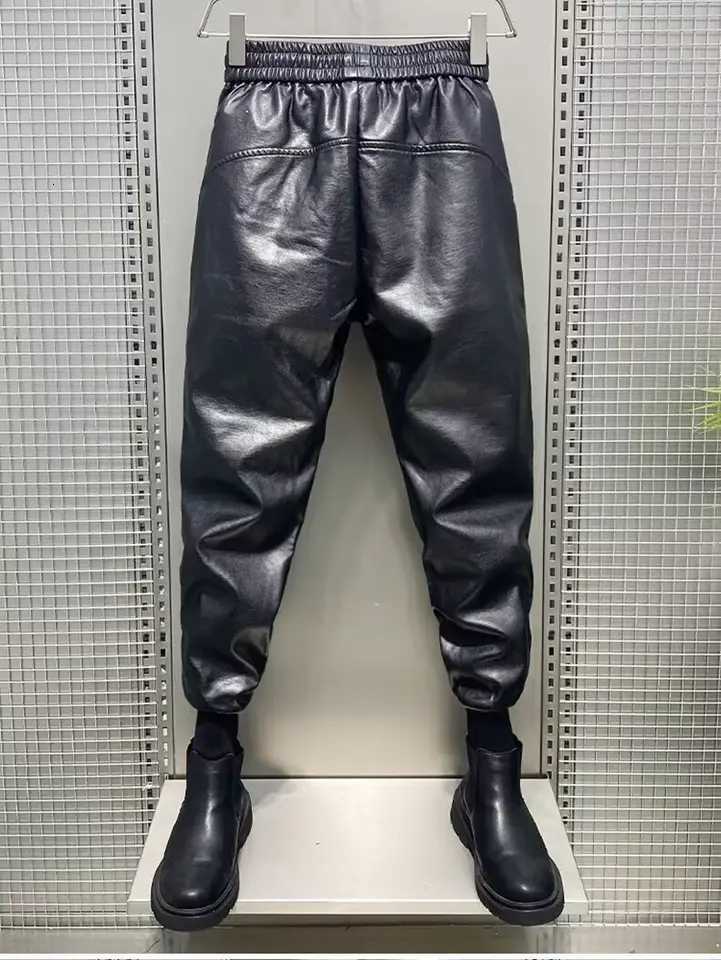 Leather Pants Mens Hip Hop Harem Loose Trousers Fashion Streetwear Harajuku Trousers Luxury Brand High Quality Mens Cargo Pant W250819