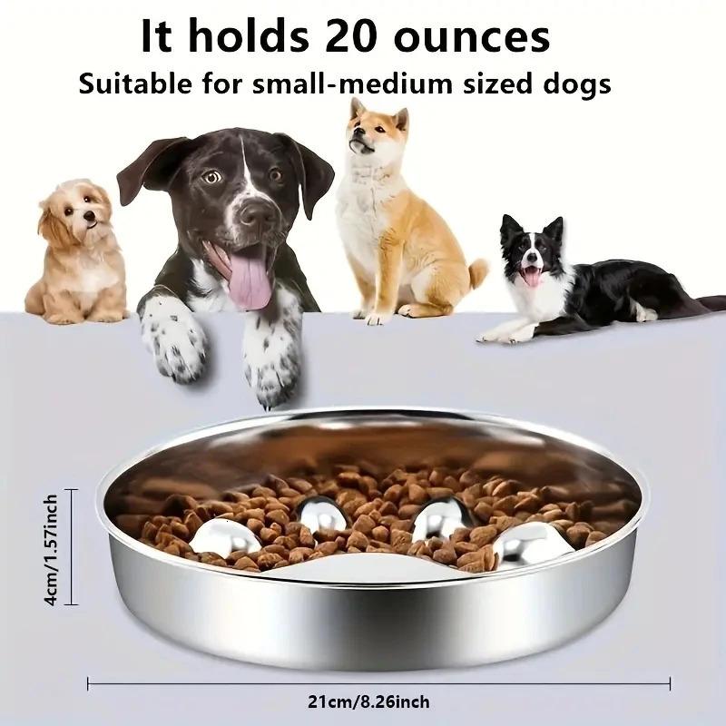 Premium Stainless Steel Pet Bowl Cervical Spine Protection for Dogs Cats Pet Choke and Choke Prevention Slow Food Bowl 250813