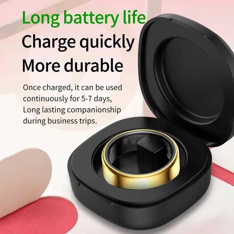 Smart Ring for Xiaomi Men Women Military Grade Titanium Steel Shell Health Monitoring IP68 3ATM Waterproof Multi-sport Modes W250819