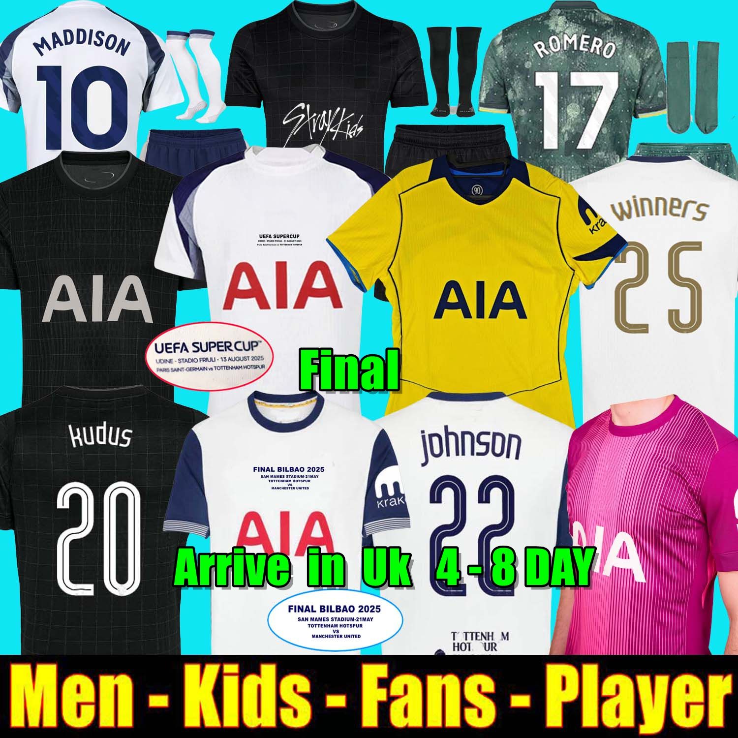 25 26 Fan version MADDISON SON WERNER Soccer Jerseys2025 2026 KULUSEVSKI 2025 VELIZ VAN DE VEN Football kits shirts Men kids goalkeeper pre match tottenham jersey
