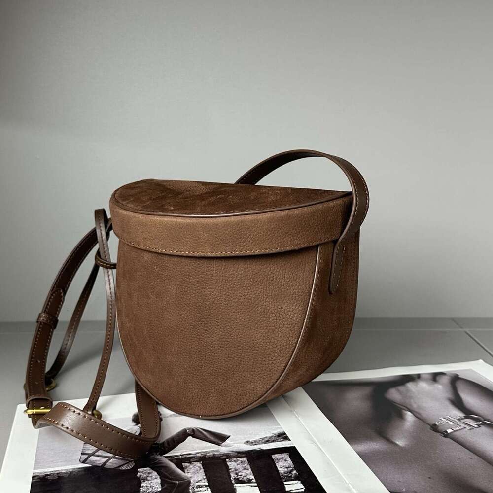 Designer Bag Tote Bag Shoulder Bag Unique Design Suede Saddle French Minimalist Half Moon Fashion Versatile Single Shoulder Crossbody Genuine Leather 