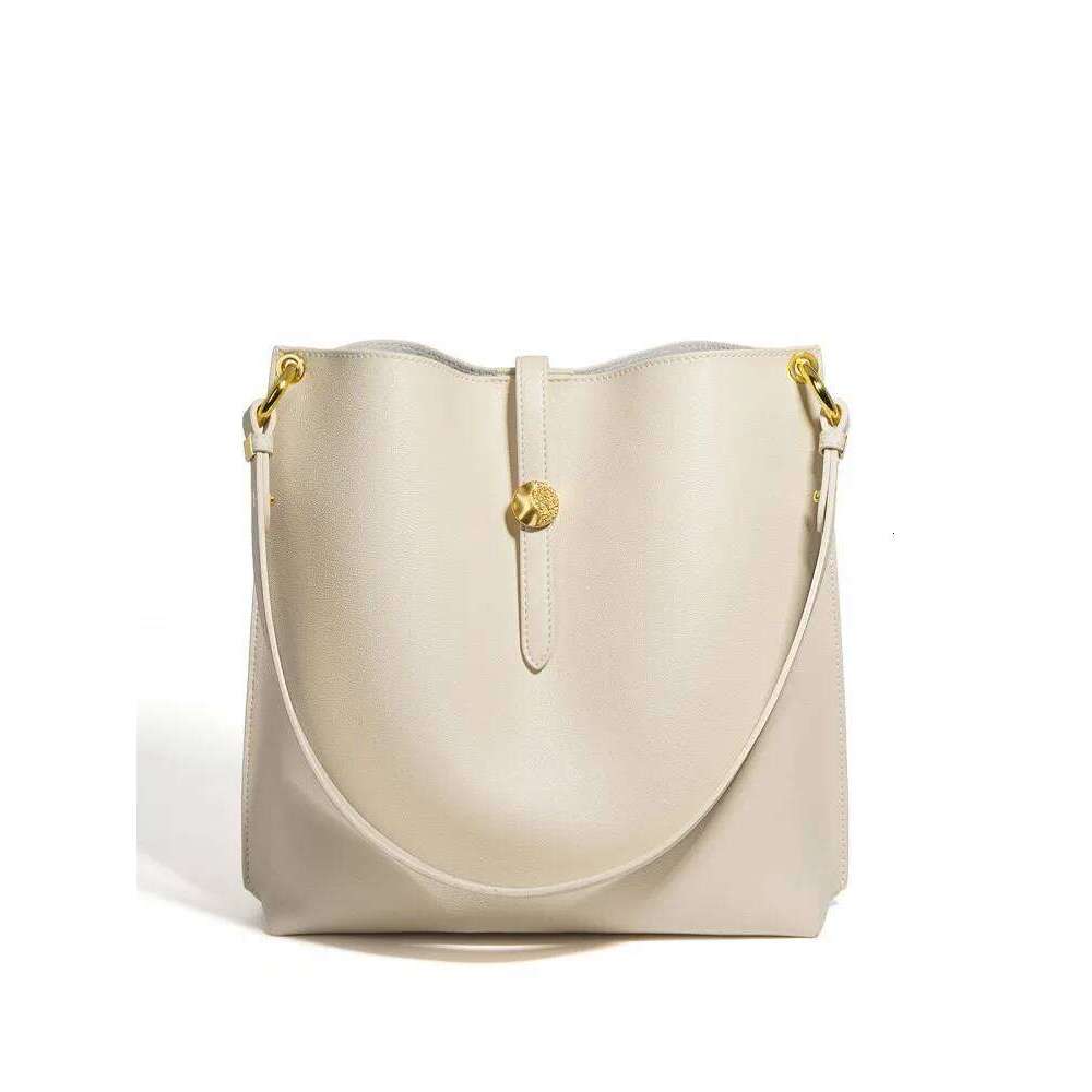 Vintage Women Buckle Bucket Solid Color Split Leather Single Shoulder Casual Messenger Bag Ladies Office Armpit Bags bag