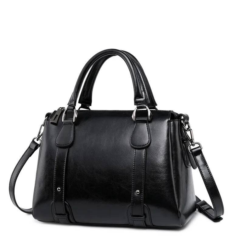 Genuine Leather Handbag Shoulder Bag 2025 New Fashion Large Capacity Commuter Cowhide Women's Crossbody Bag