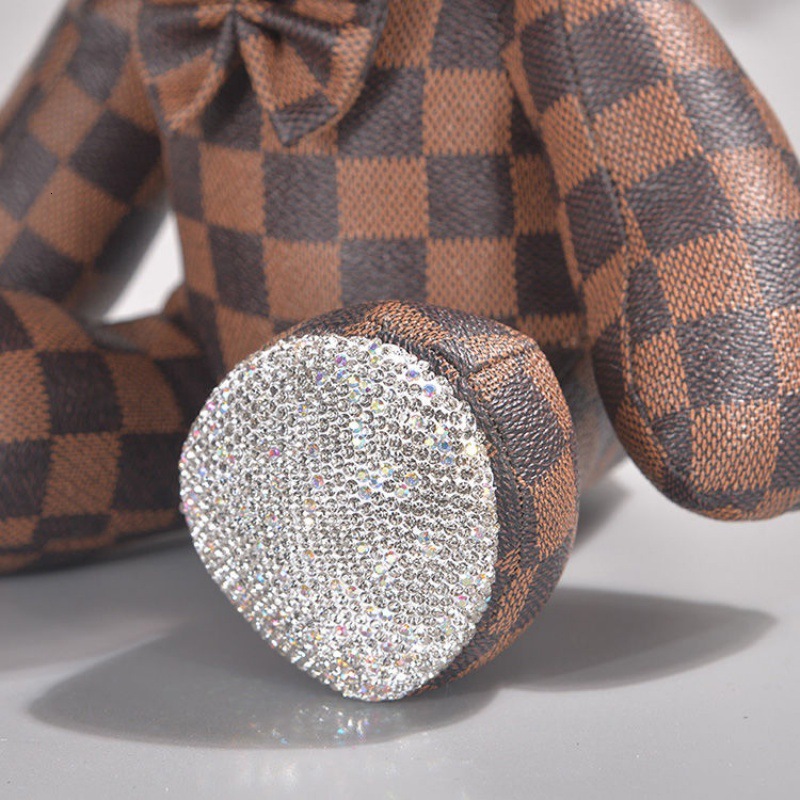 38cm New Dia-Encrusted Creative Rabbit Doll Plush Toy Car Decoration Living Room Ornament ddmythur