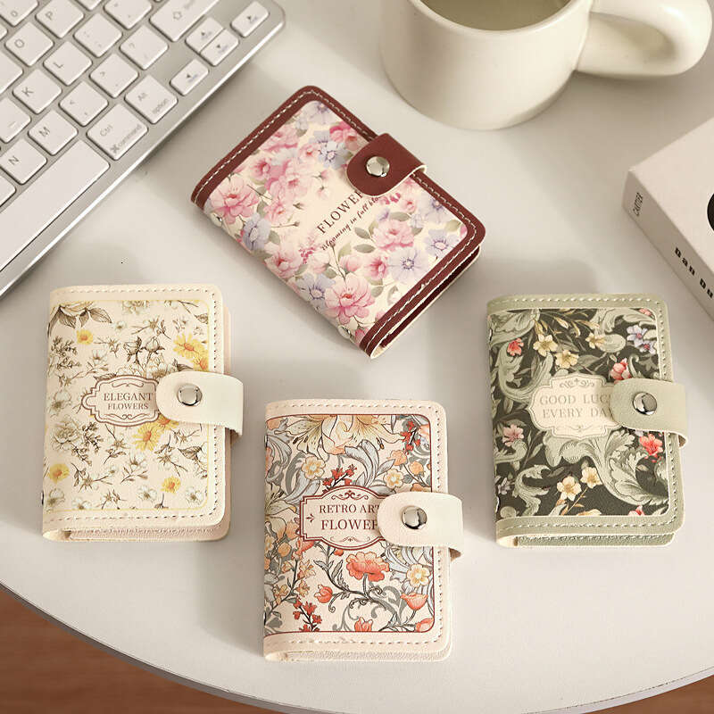 New Floral Oil Painting Women, Multi-Card Slot Bank ID Holder, Large Capacity Card Holder for Women