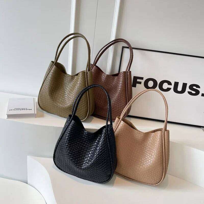 Tote Woman Vintage Fashion Large Capacity Handbags Simple Casual Female Shoulder Bag High Quality Leather Bucket Bags