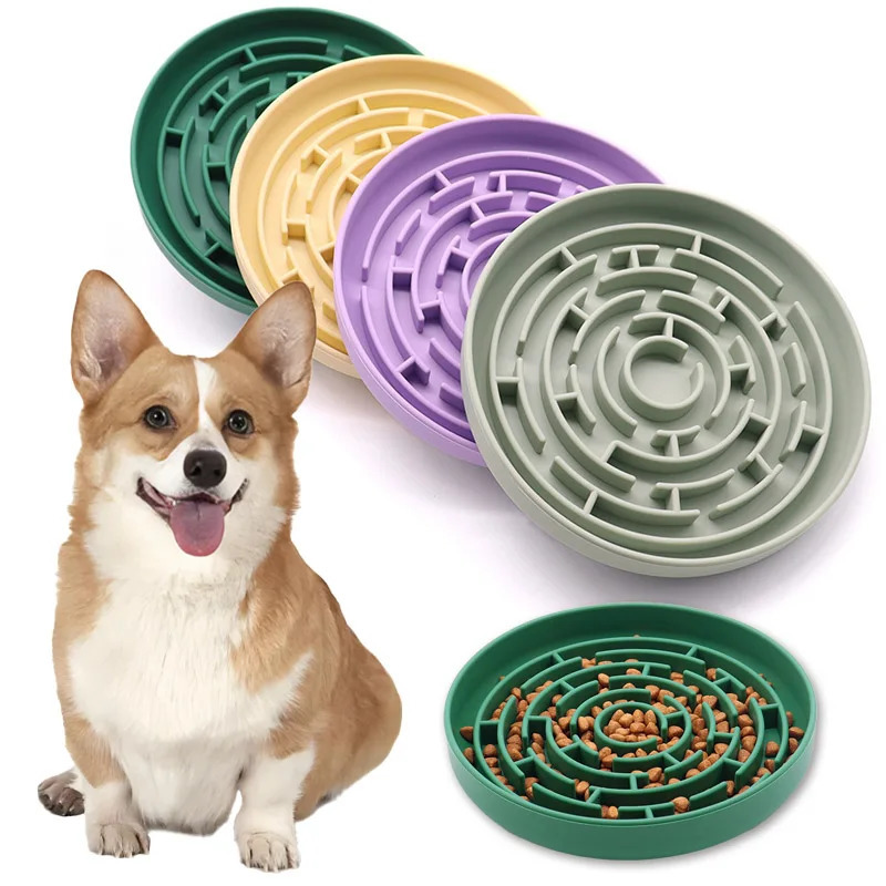 Pet Anti-choking Feeder Dog Food Bowl Pet Supplies Silicone Feeding Bowls Mat for Non-sliping Distracted Licking Plate Cutlery 250813