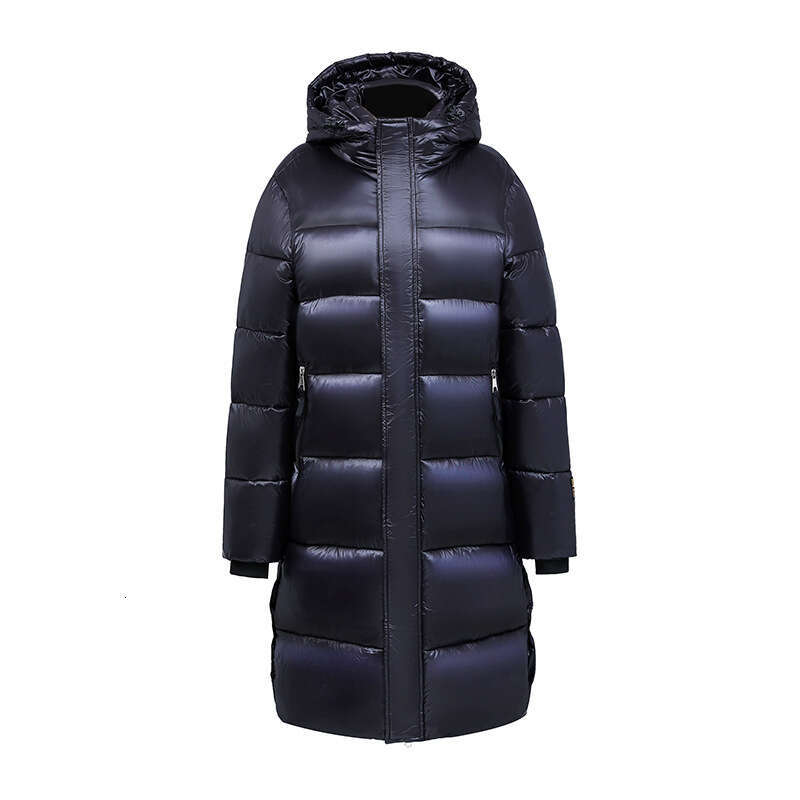 Women's Clothing 2024 Black and Gold Long Cotton Jacket with Heating Lining Couple's Northern Cold resistant Coat Wholesale