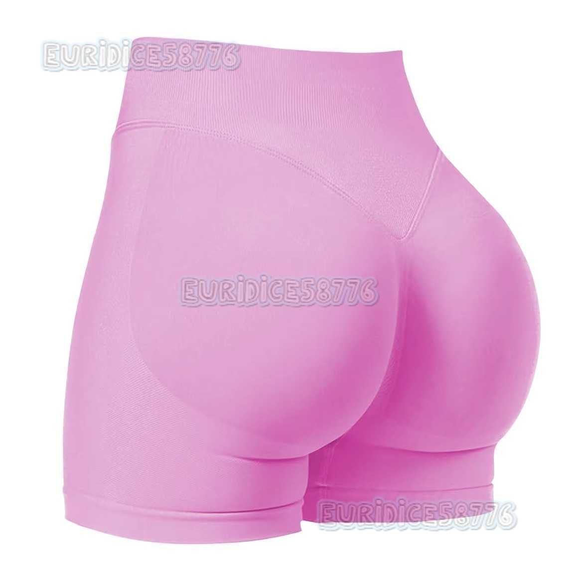 Seamless Three-quarter Sports Fitness Shorts for Women Three-section Waist Hip-lifting Tight-fitting Peach Butt Tummy Control Yoga Shorts for Summer H