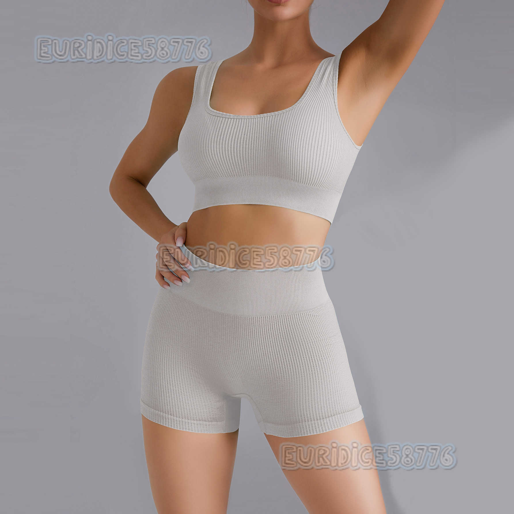 Seamless Yoga Suit Womens Quick Drying Exercise Fitness Suit Yoga Vest Tight High Waist Yoga Pants Shorts H250819