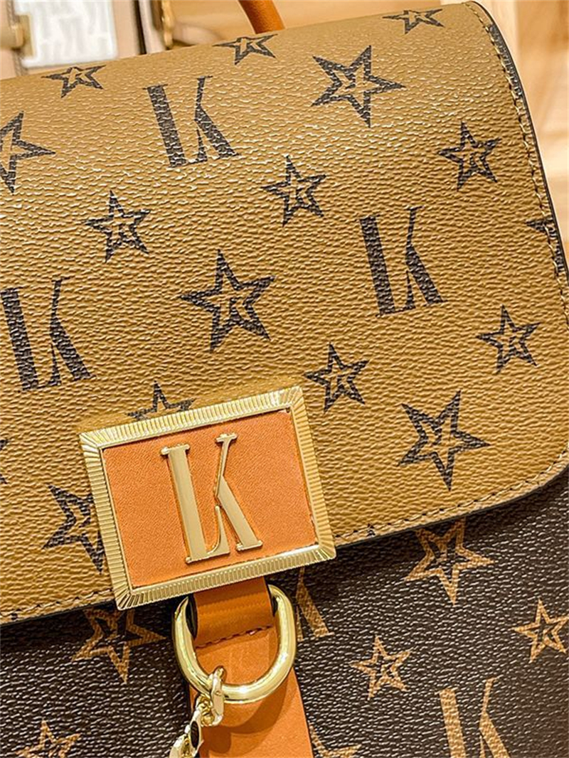 LORDLY KNACK designer bag light luxury genuine leather Backpack bag versatile high-quality fashion printed letters backpack for woman