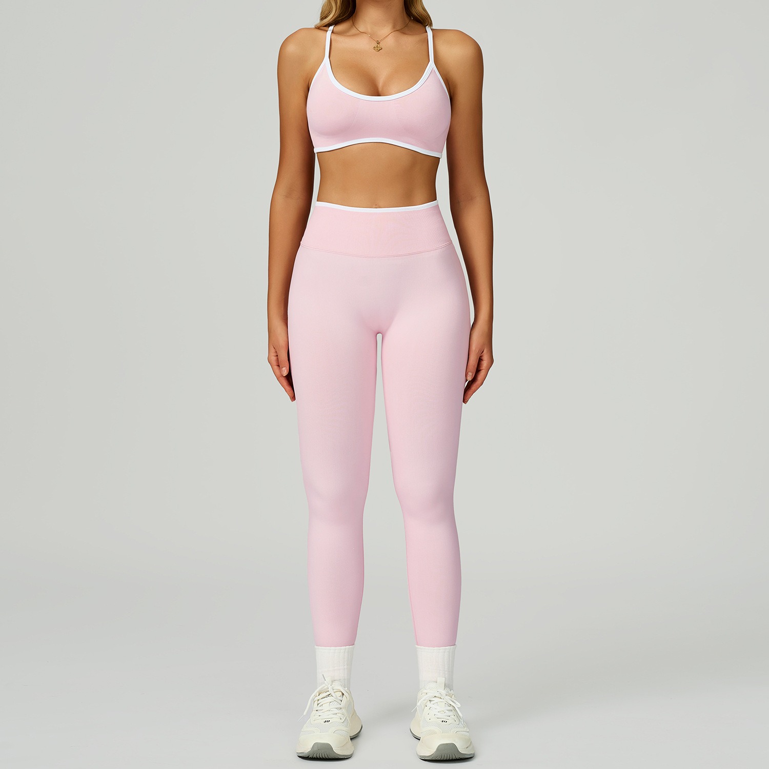 Women's Seamless Colorblock Yoga Pants with Hollow-Out Design & High-Waisted Support for Athletic Activities